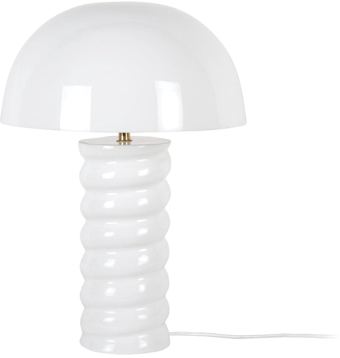 Lampe de table Leitmotiv gracio - blanc brillant - ø30cm - scandinave