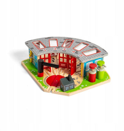 Bigjigs Wooden Rails Luxury Remise pour 5 trains