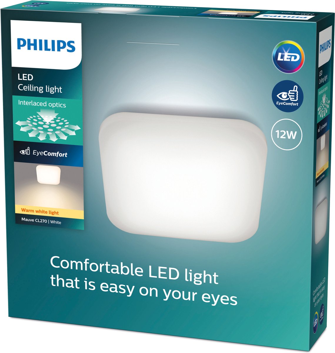 Philips LED Philips plafonnier mauve blanc 2700k 12w