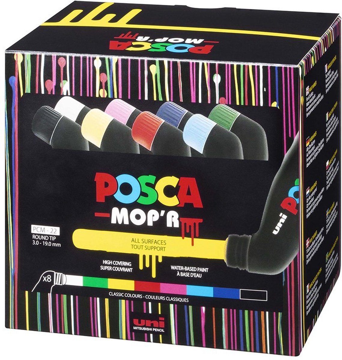 Posca uni marqueur peinture xxl vadrouille 8 set classique