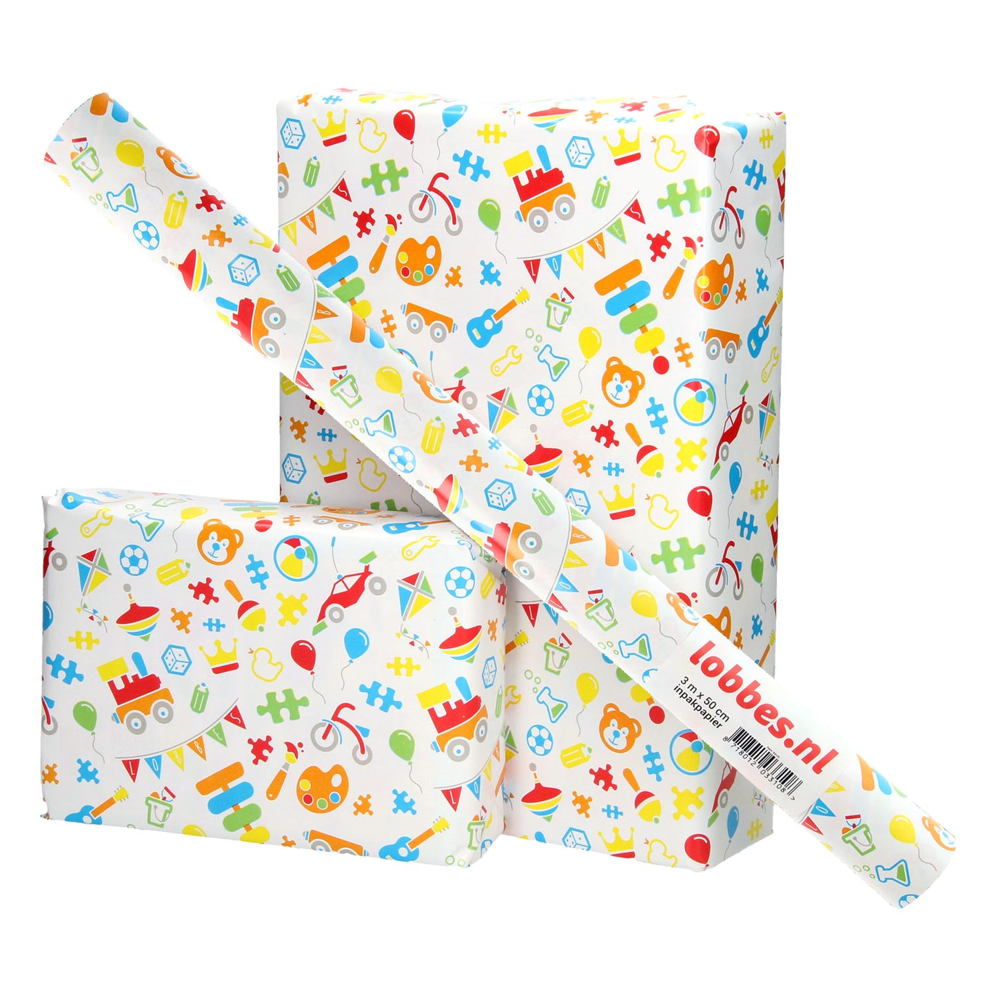 Jouets en papier d'emballage Lobbes, 3 m