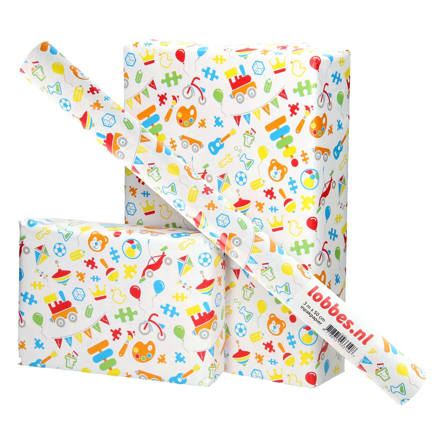 Jouets en papier d'emballage Lobbes, 3 m