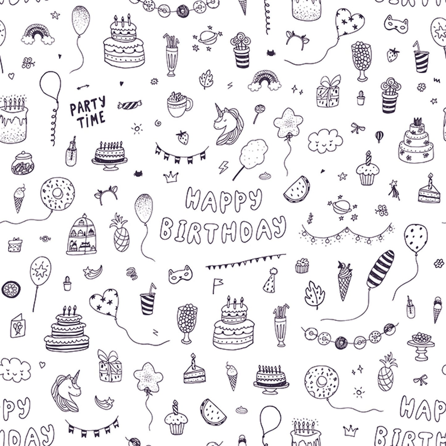 Emballage du papier colorant Unicorn Party, 4 m.