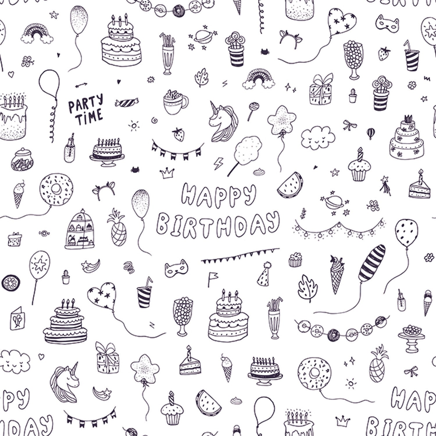 Emballage du papier colorant Unicorn Party, 4 m.