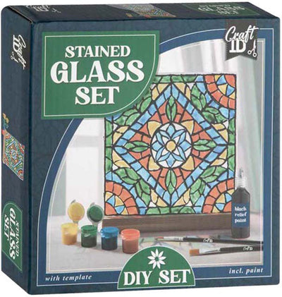 Groupe d'artisanat créatif peinture sur carrelage vitraux - incl. 4 couleurs de peinture 2 pinceaux