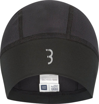 Bbb casquette de casque de cyclisme été - casquette de cyclisme pour sous le casque - 10-25 °c - dessus en maille pour une ventilation supplémentaire - noir - taille unique - casquette confort casquette de casque vélo bbw-293