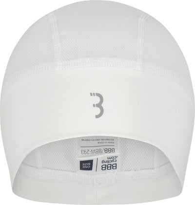 Bbb casquette de casque de cyclisme été - casquette de cyclisme pour sous le casque - 10-25 °c - dessus en maille pour une ventilation supplémentaire - blanc - taille unique - casquette confort casquette de casque vélo bbw-293