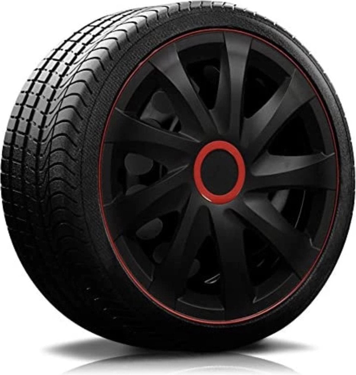 Jeu d'enjoliveurs Nrm 15 pouces enjoliveur rouge noir pour jantes hiver