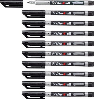 Stabilo write-4-all - marqueur permanent - moyen 1,0 mm - boîte de 10 pièces