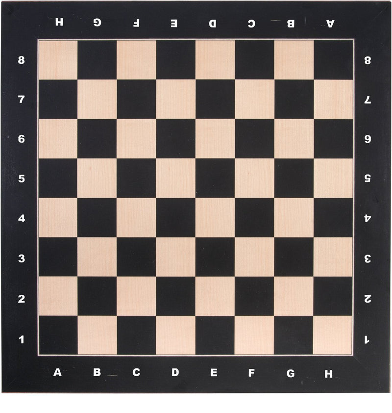 Échiquier Engelhart – érable incrusté 40x40 cm – avec coordonnées (lettres chiffres) – échiquier en bois pour jeu d'échecs –