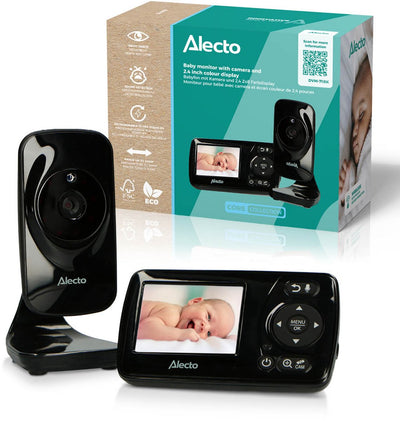 Babyphone Alecto avec caméra - dvm71black - nouvelle version - vision nocturne - économie d'énergie et extensible - noir