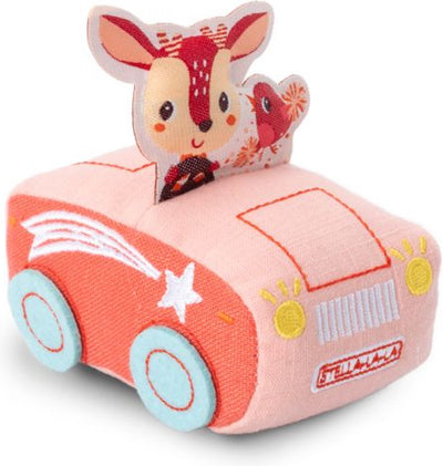 Lilliputiens - pullback car stella - cette voiture souple est idéale pour les petites mains - il suffit de reculer et hop, la voiture décolle - convient à partir de 18 mois