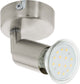 Spot buzz-led Eglo - 1 lumière - nickel mat