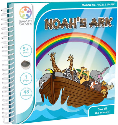 Smartgames Noah's Ark - jeu de pensée logique magnétique - 48 défis éducatifs avec des animaux - jeu de voyage compact jeu solo - à partir de 5 ans