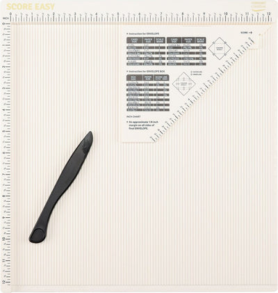 Tableau de notation créatif Vaessen - score facile - 30,5 x 30,5 cm - avec os pliant et règle - en pouces - blanc cassé