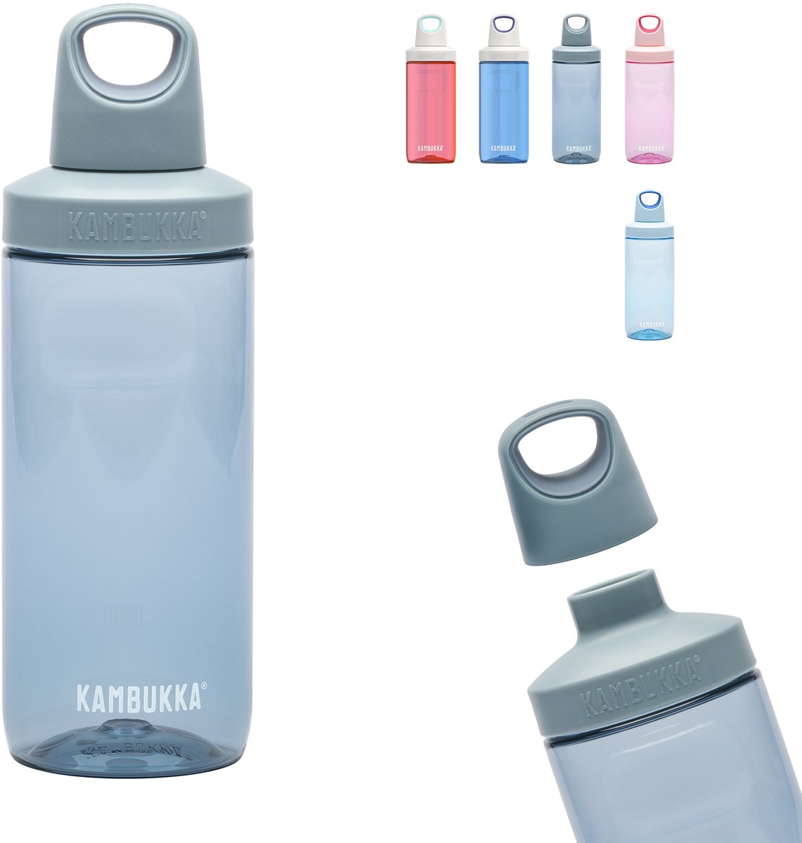 Kambukka Reno Gourde 500 ml - gris avec bouchon à vis