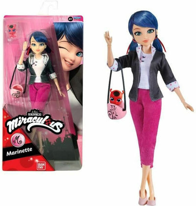 Bandai - coccinelle miraculeuse - poupée mannequin 26 cm - marinette - sous licence officielle miraculeuse - poupée articulée marinette - jouets pour enfants à partir de 4 ans - p50005