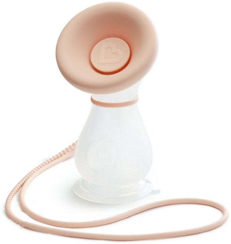 Tire-lait manuel en silicone Munchkin - pour recueillir et exprimer le lait maternel - sans BPA - avec couvercle et sangle de transport - 120 ml
