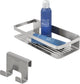 Tiger caddy - support de douche - panier de douche 32 cm avec crochet pour cabine de douche - 6-8 mm - acier inoxydable brossé