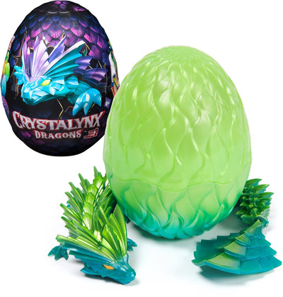 Dragons Crystalynx, figurine de dragon mobile de 32 cm avec œuf surprise, jouet fidget pour le bureau à domicile et la décoration de bureau (les styles peuvent varier)