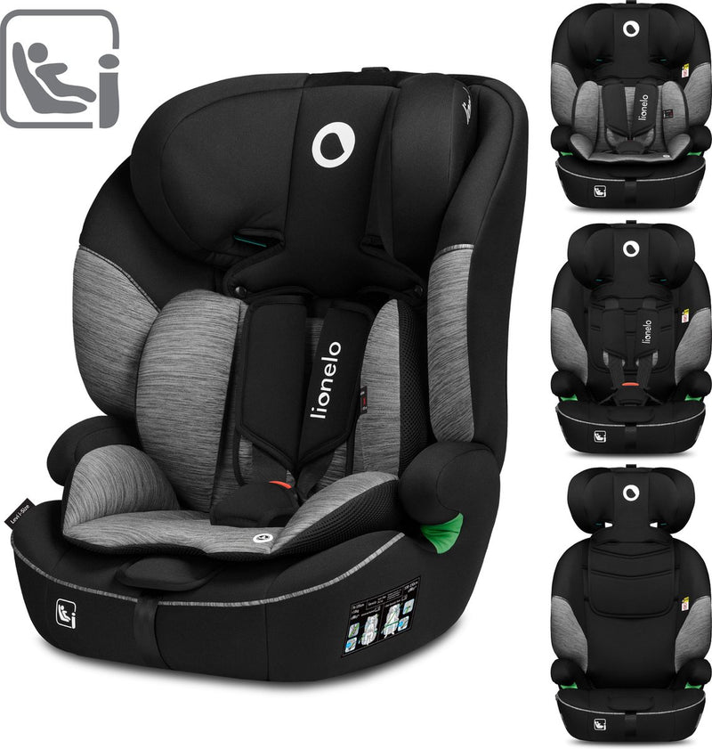 Lionelo Levi - siège auto - de 1,5 à 12 ans (76-150 cm 9-36 kg groupe 1 2 3) - siège large confortable - mousse à mémoire de forme - appui-tête 10 positions - siège auto i-size