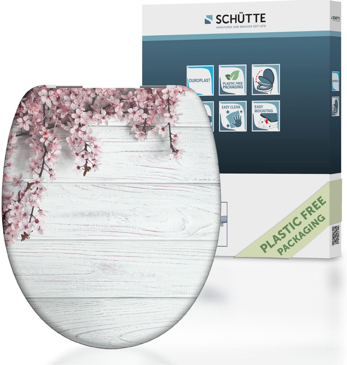 Schütte Schütte Toilet Souge avec des fleurs à fermer en bois