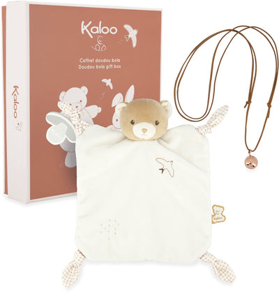 Kaloo home - coffret cadeau bébé - doudou et collier - couleur crème