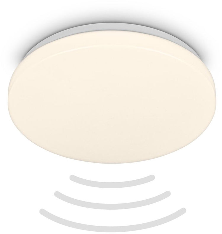 B.k.licht briloner - Lampe de salle de bain LED - Éclairage de salle de bain avec détecteur de mouvement - Plafonnier à lumière blanc chaud - ø27 x 6,5 cm