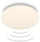B.k.licht briloner - Lampe de salle de bain LED - Éclairage de salle de bain avec détecteur de mouvement - Plafonnier à lumière blanc chaud - ø27 x 6,5 cm
