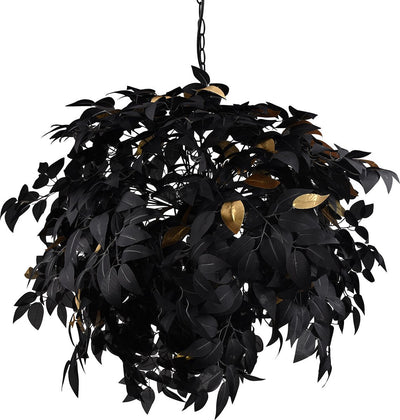 Rl live your light reality leavy - lustre - noir mat - excl. 4x e14 28 w - montage au plafond - protection des motifs - réglable en hauteur