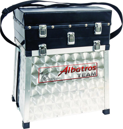 Albatros panier de siège alu 2 tiroirs-abs 37x26x40 cm aluminium noir tout autour