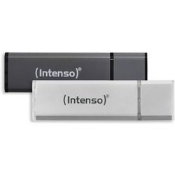 Clé USB intenso duo pack 32 Go anthracite, argent
