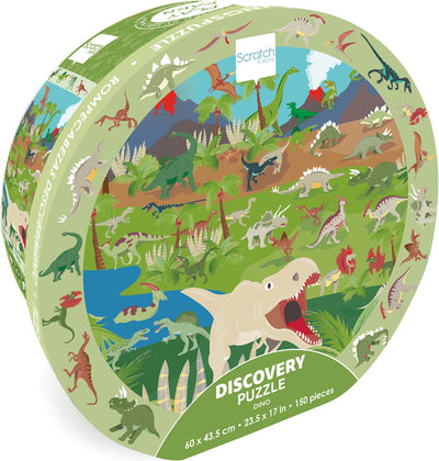 Puzzle découverte à gratter - dinosaures - 60x43,5cm - 150 pièces - 6 ans