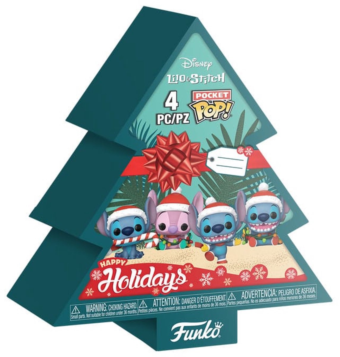 Poupée de poche boîte d'arbre Lilo Stitch ! (lot de 4) funko pocket pop unisexe ! - neutre - standard