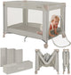 Lit de camping Lionelo Amelie 3en1 : lit bébé + lit parapluie + parc – avec matelas confortable – compact et léger – entrée latérale – sac de voyage – 70x100 cm