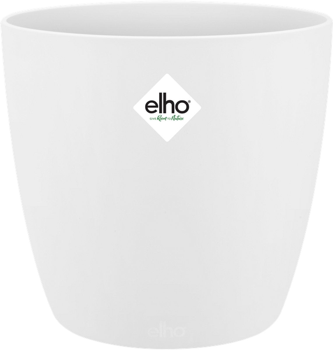 Elho brussels round 20 - pot de fleur d'intérieur - 100% plastique recyclé - ø 20,0 x h 18,7 cm - blanc
