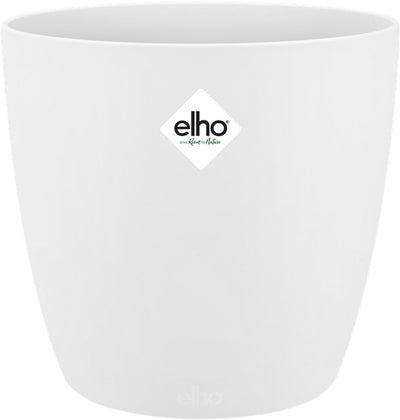 Elho brussels round 20 - pot de fleur d'intérieur - 100% plastique recyclé - ø 20,0 x h 18,7 cm - blanc