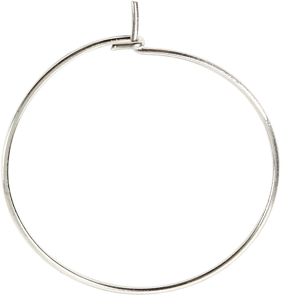 Boucle d'oreille Creativ company, d 20 mm, plaqué argent, 8 pièces 1 boîte