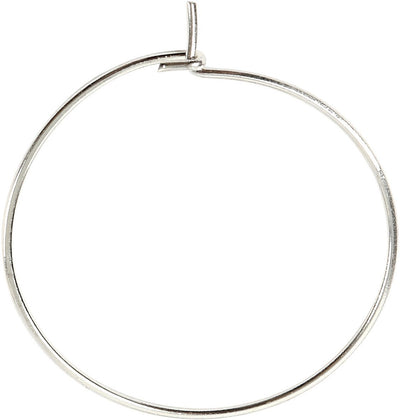 Boucle d'oreille Creativ company, d 20 mm, plaqué argent, 8 pièces 1 boîte
