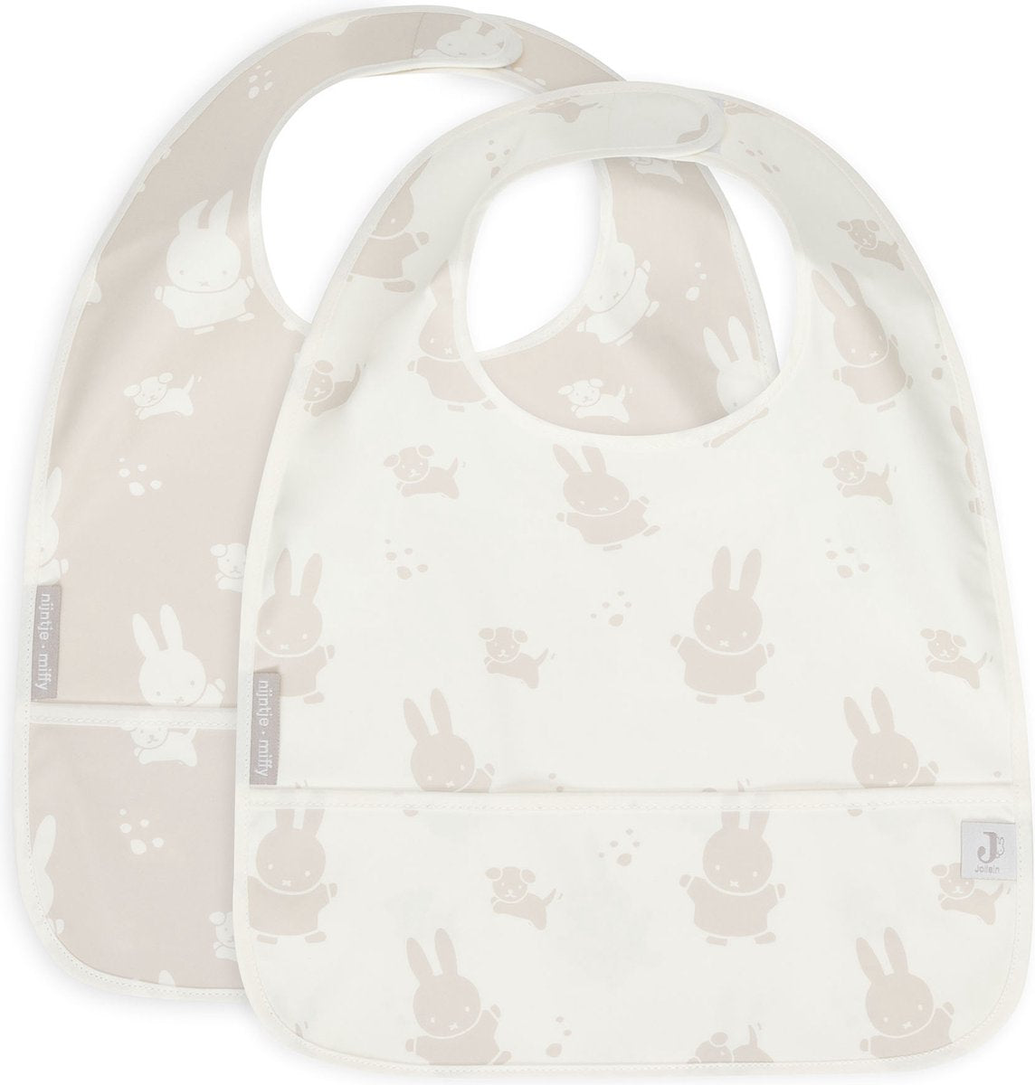 Jollein x Miffy bavoir imperméable miffy snuffy - nougat - 2 pièces