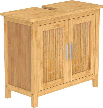 Meuble sous-vasque en bambou Eisl - meuble sous-vasque en bambou - durable - (l x h x p) env. 67x60x28 cm