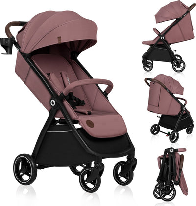 Poussette Lionelo Ingrid - poussette jusqu'à 22 kg - système de pliage automatique - roues EVA 360° - auvent XXL avec UPF50+ - dossier et repose-pieds réglables - panneau de ventilation panoramique - porte-gobelet et panier