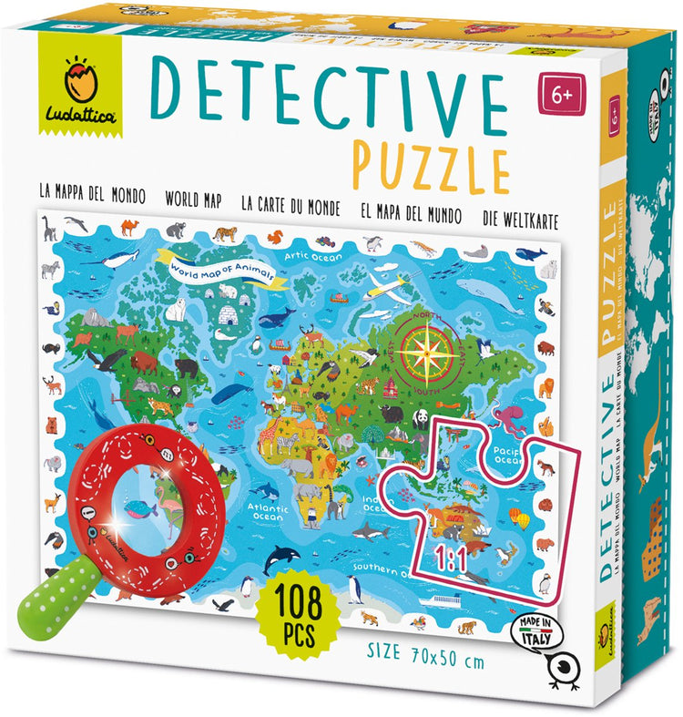 Carte des animaux puzzle Ludattica - carton jouet éducatif.