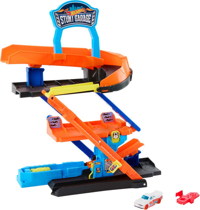 Hot Wheels City Transforming Stunt Garage Playset et voiture de jeu en métal