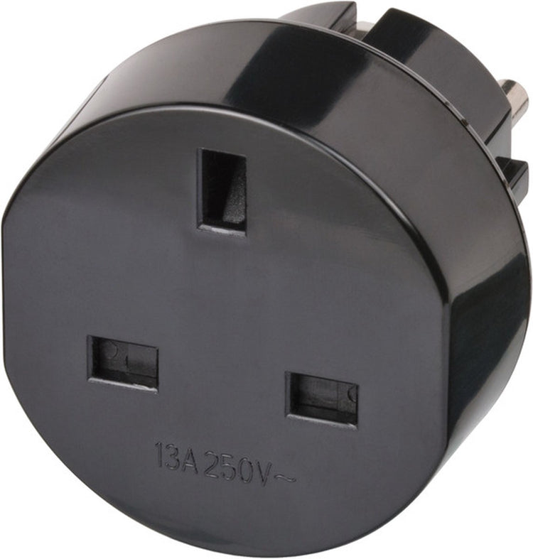 Adaptateur de voyage pour prise de voyage Brennerstuhl (adaptateur de prise de voyage pour : prise Euro et prise Angleterre) couleur : noir