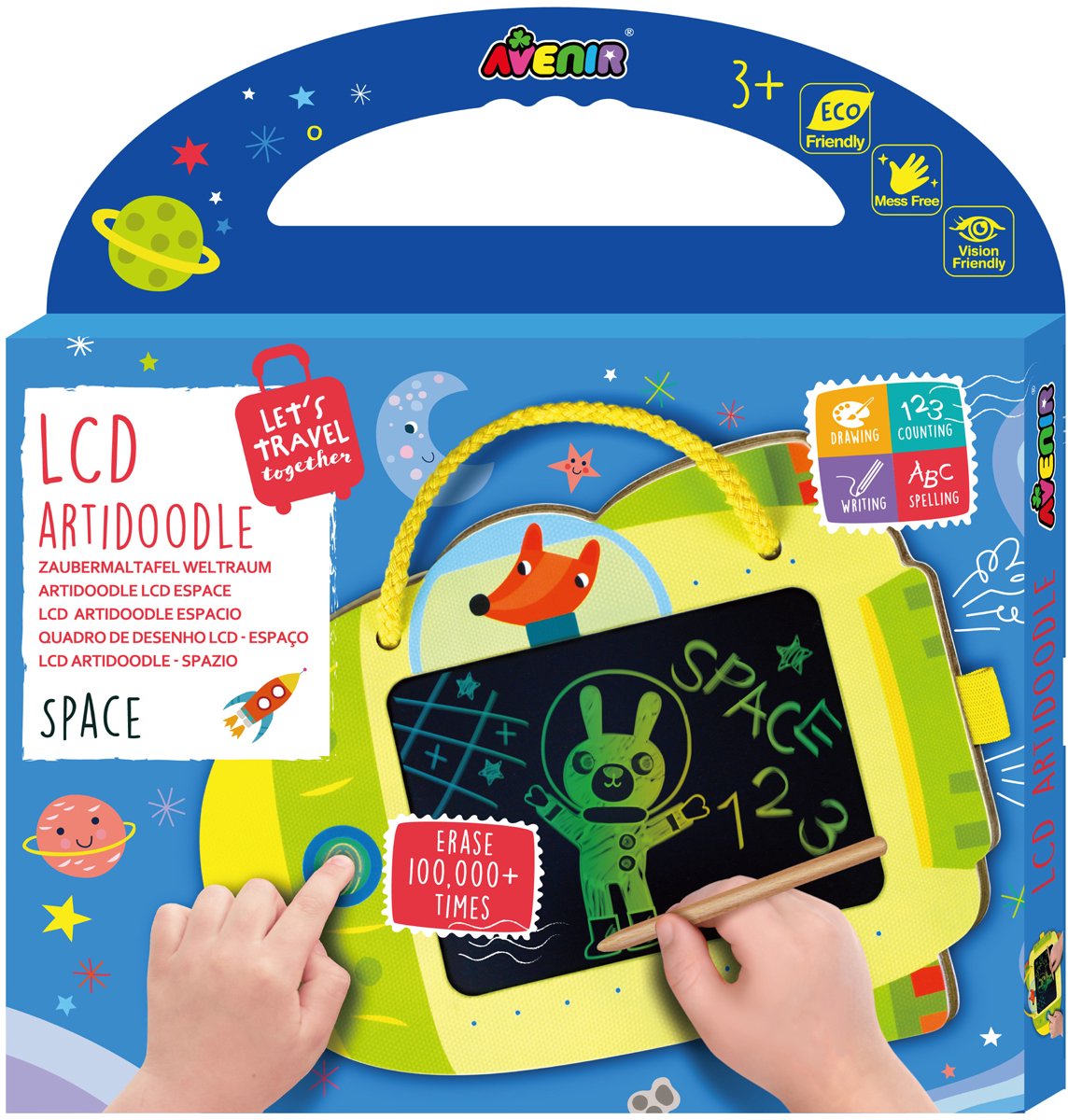 Avenir lcd artidoodle - espace - planche à dessin - 21x16cm - 3 ans
