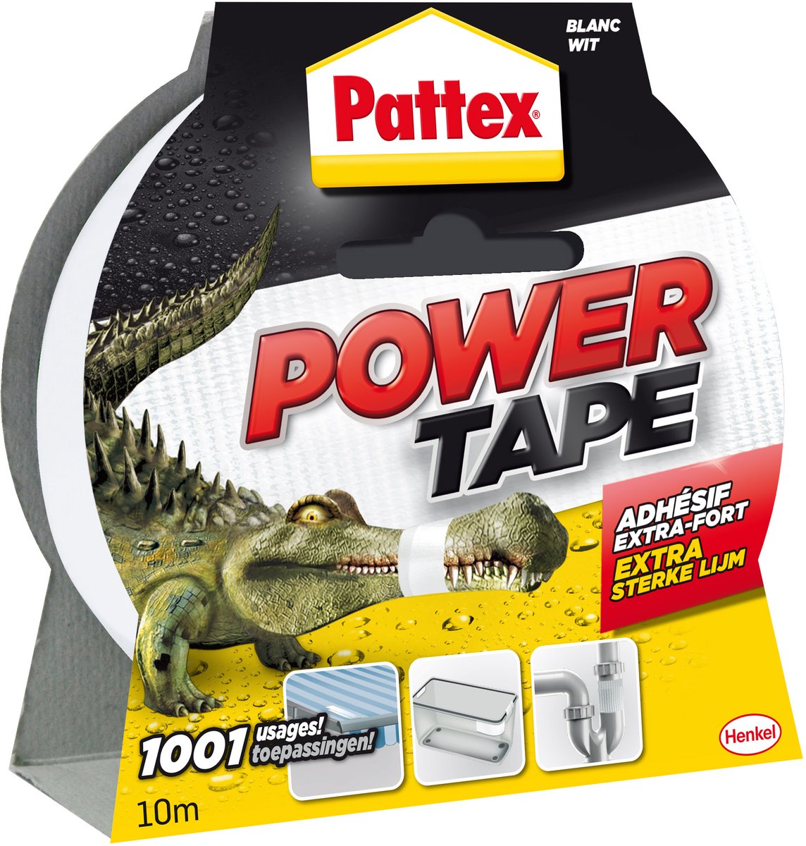 Pattex 1001842 - ruban adhésif 10m blanc bl | 6 pièces