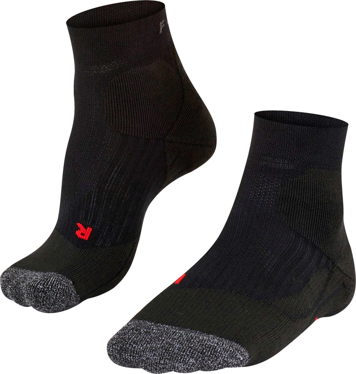Falke te2 chaussettes de tennis courtes anti-ampoules en coton matériau fonctionnel hommes noir - taille 44-45