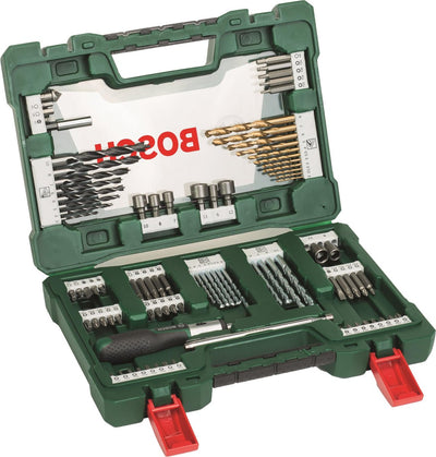 Bosch accessoires jeu de forets et embouts v-line avec tournevis à cliquet et goupille extensible magnétique 91 pièces - 2607017195
