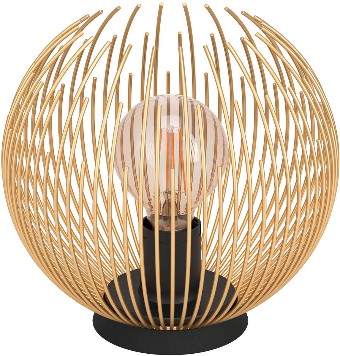 Lampe de table Eglo venezuela - e27 - ø 23,5 cm - or noir